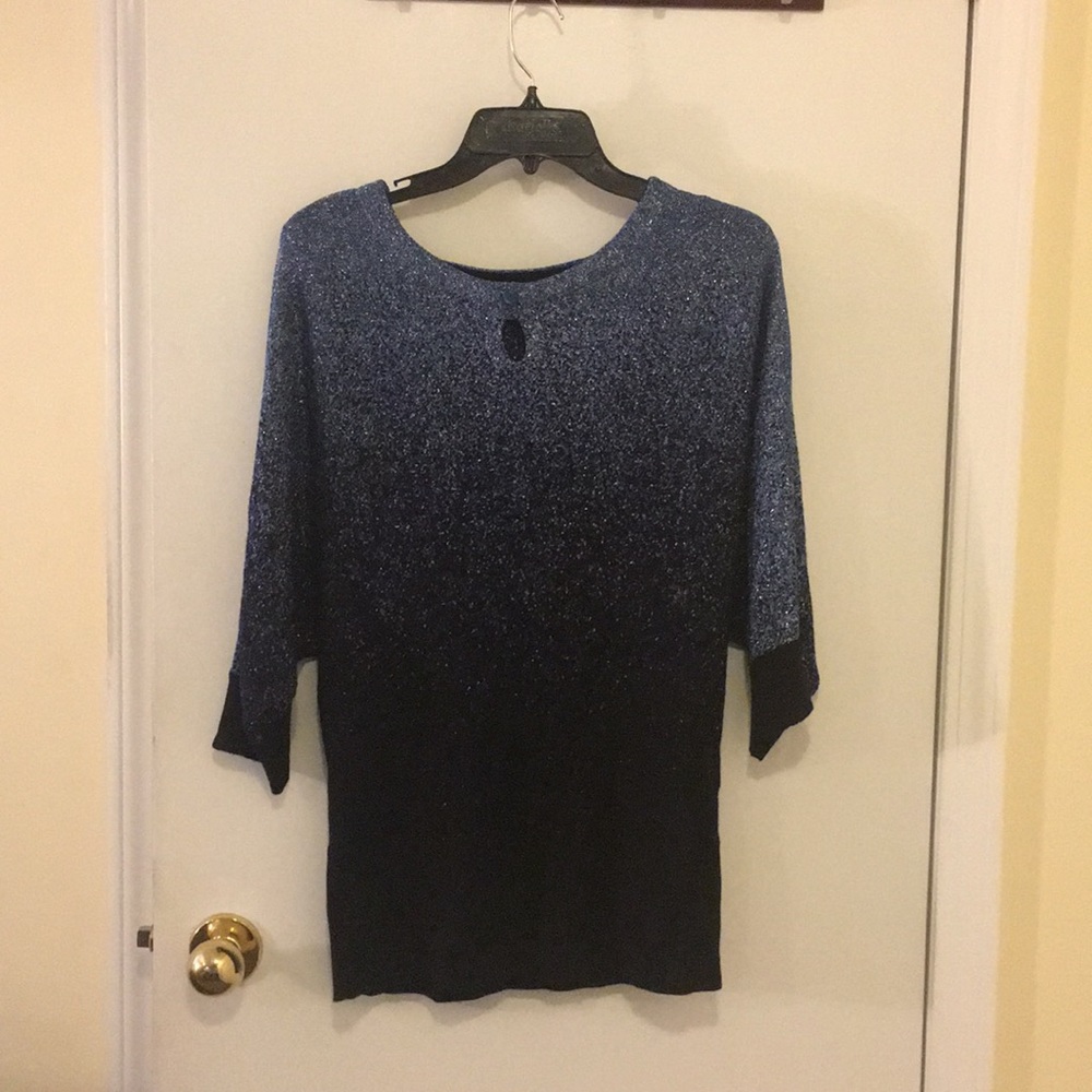 Studio works vintage batwing top blue sparkle